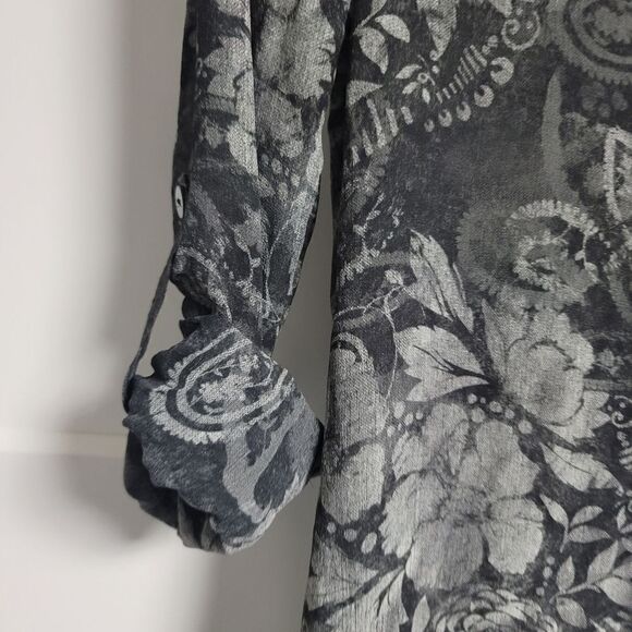 Da-Nang silk button-down sheer long sleeve, xs - Picture 7 of 8